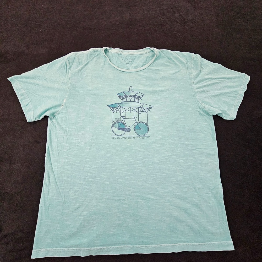 Rio De Janiero Bike Circuit Blue Short Sleeve T-Shirt Men's 2XL